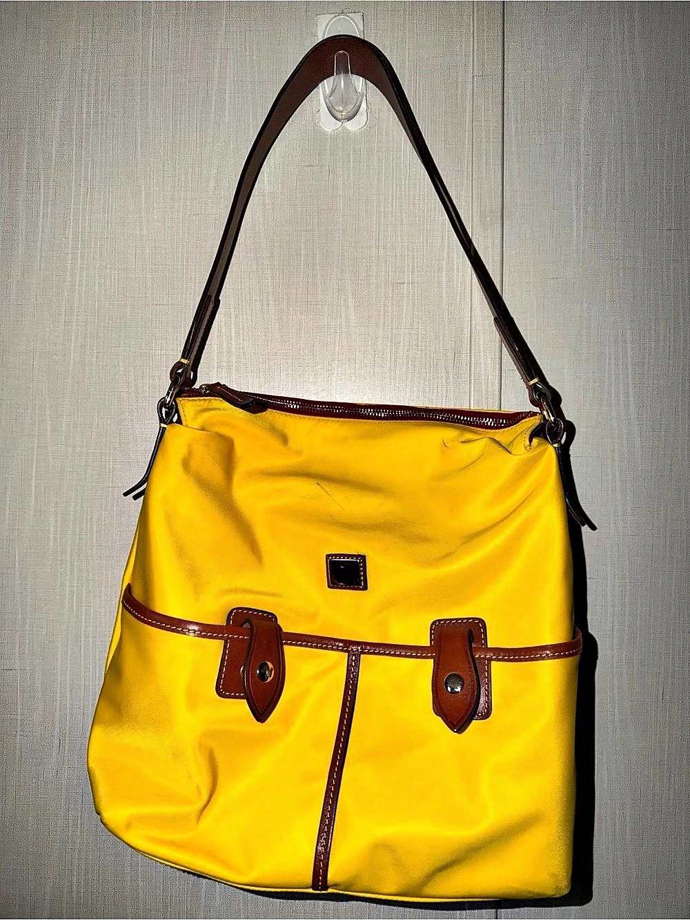 Dooney & Bourke Yellow & Brown Striped Shoulder Bag